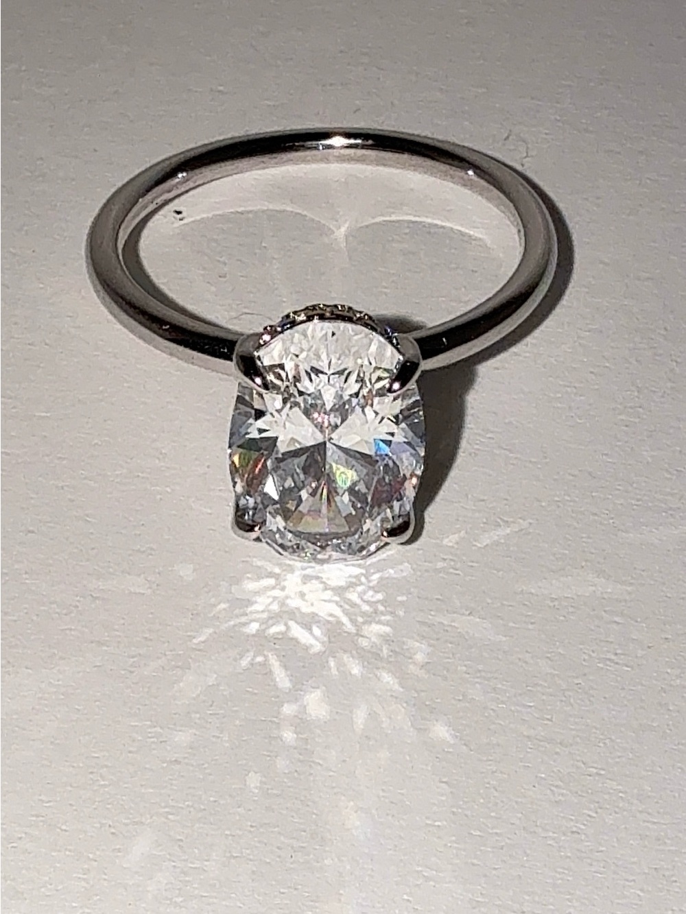 3.5 CT Radiant Cut CZ Engagement Ring S925 Silver Sz 8
